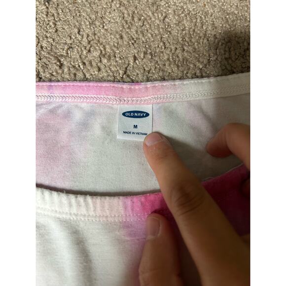 Women’s Medium Old Navy Cropped Flowy Tie Dye T-Shirt - Picture 2 of 5